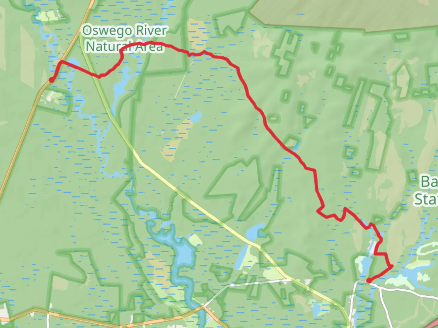 An image depicting the trail Batona Trail - Maxwell and its surrounding area.