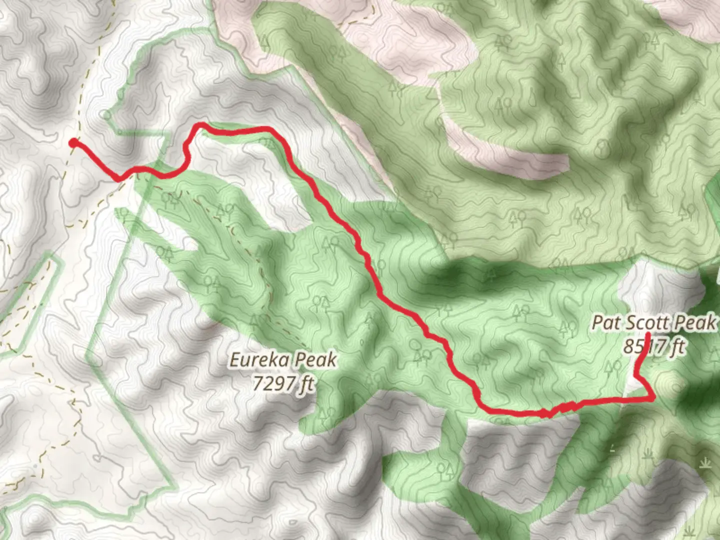 An image depicting the trail Pat Scott Peak via Arizona Trail and its surrounding area.