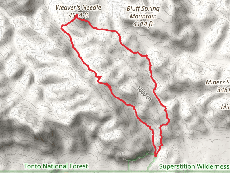 Bluff Spring Trail and Weaver's Needle access Loop