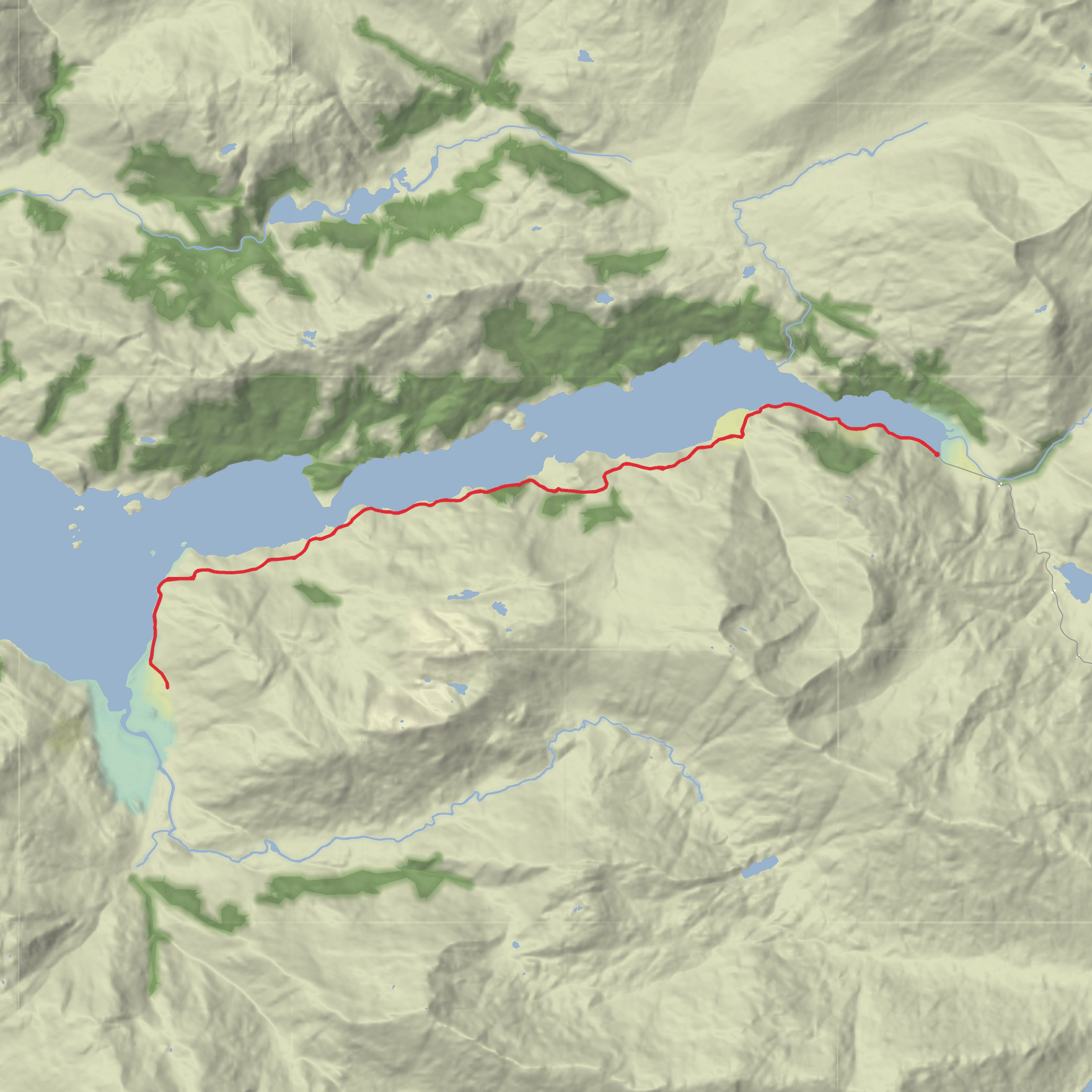 Kinloch Hourn to Barisdale via Loch Beag, Caolas Mor and Barrisdale Bay mobile static map