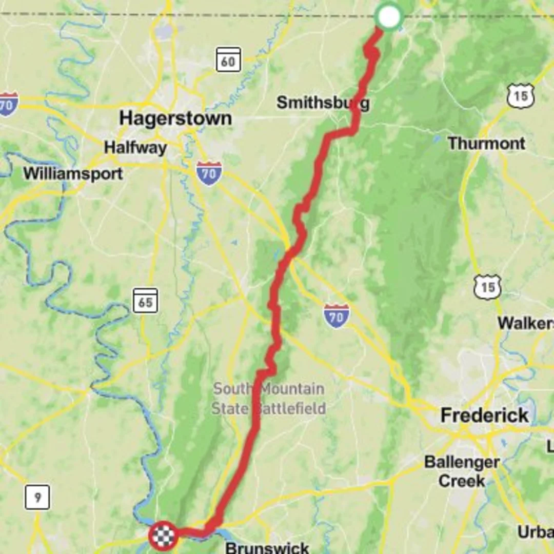 An image depicting the trail Pen Mar to Harper's Ferry and its surrounding area.