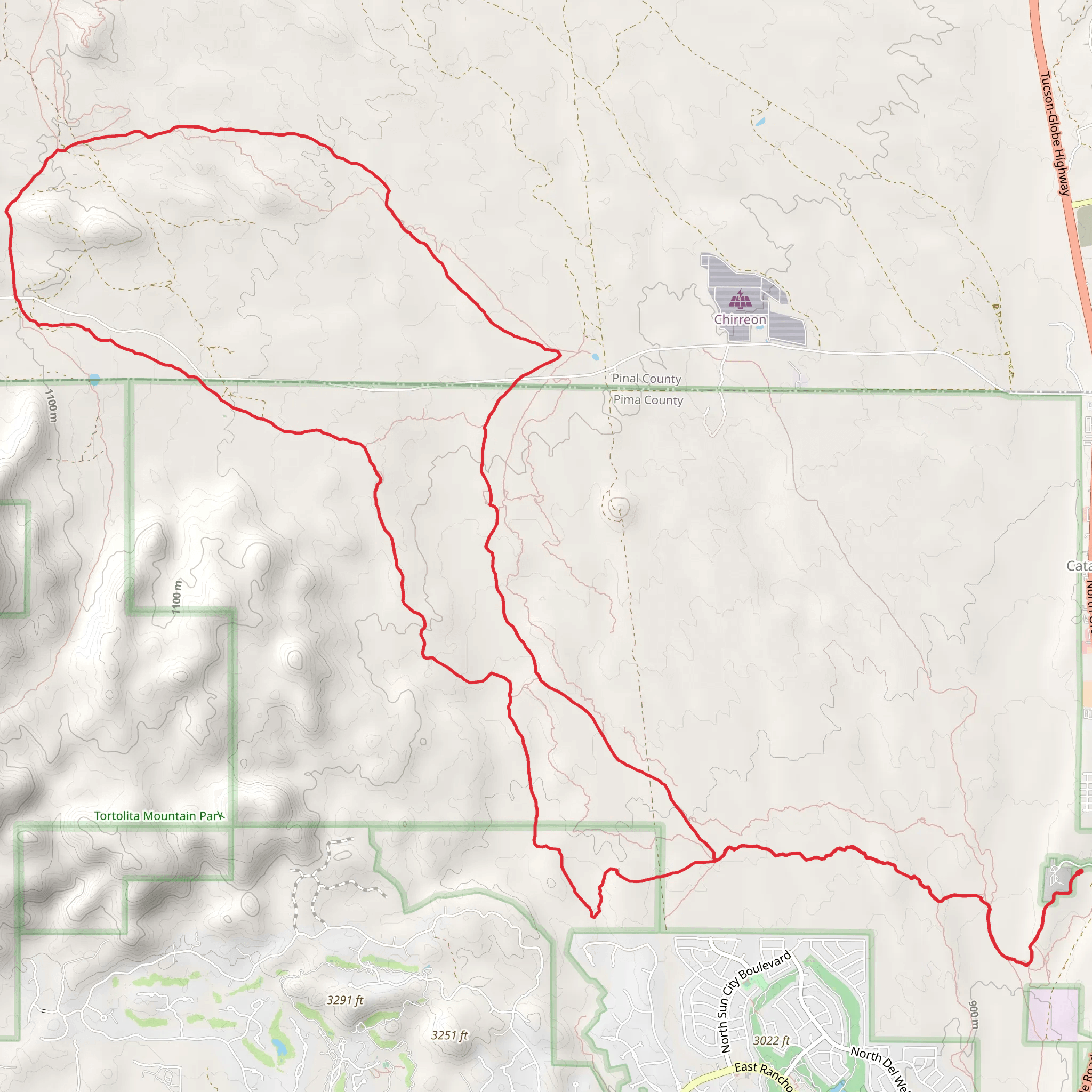Batamote Wash and Sausaulito Creek Loop mobile static map