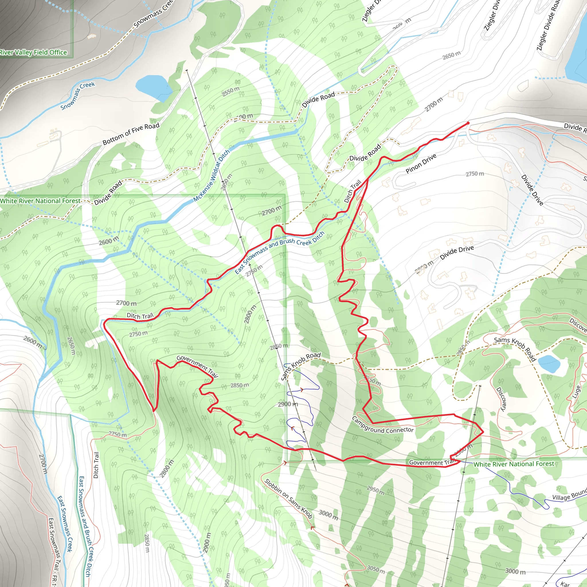 Ditch and Government Loop Trail mobile static map