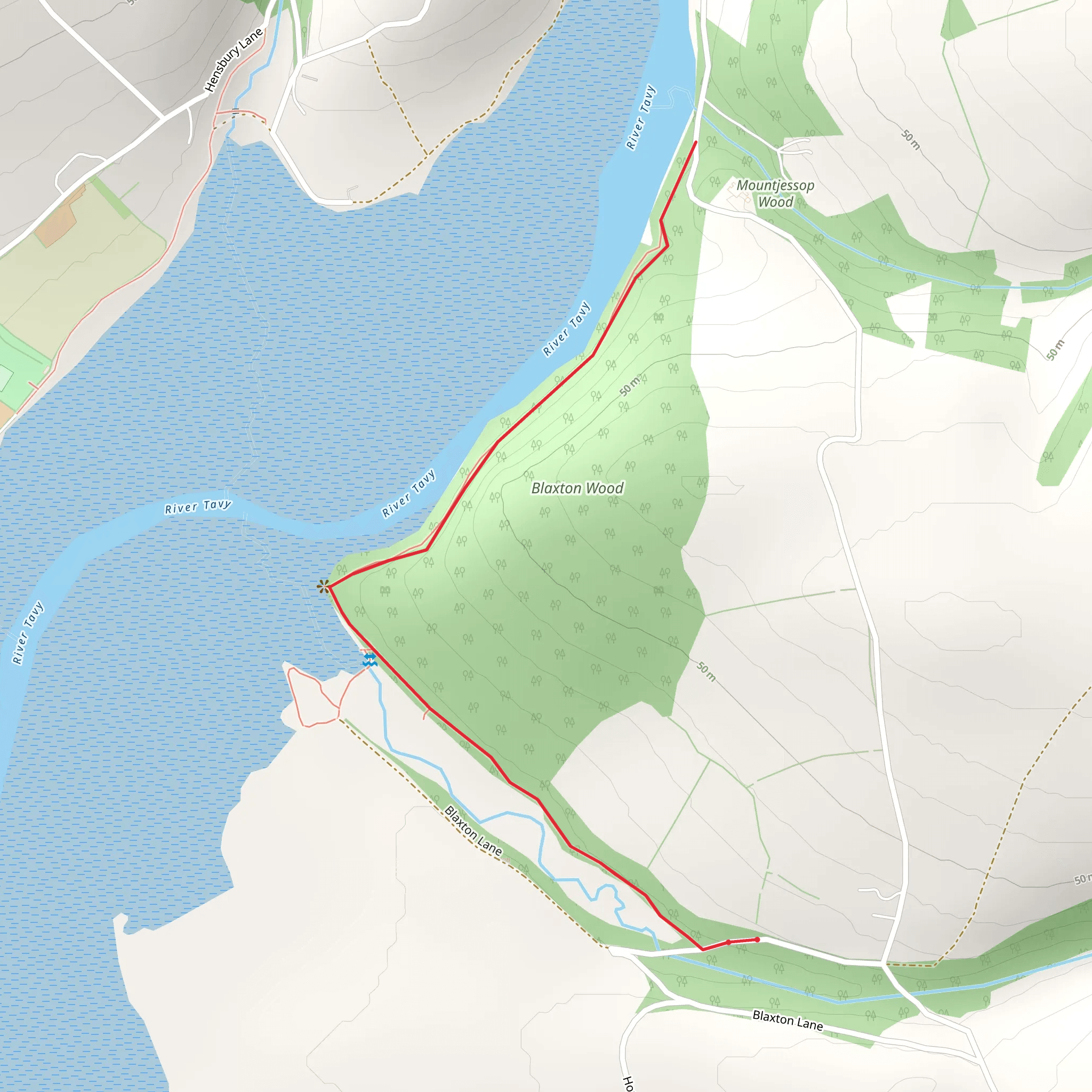 Blaxton to Mount Jessop via Tamar Valley Discovery Trail mobile static map