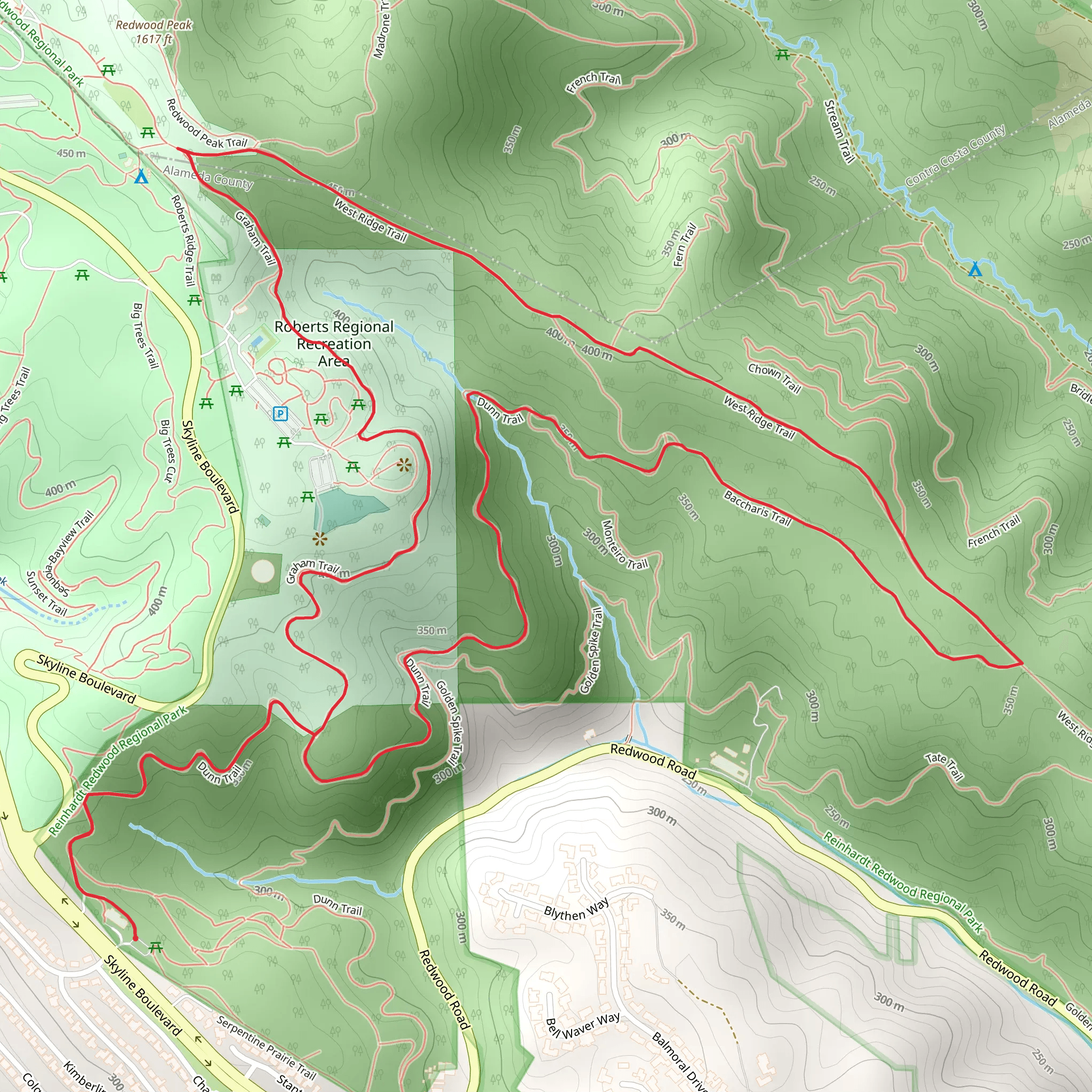 Graham - Dunn Loop Trail mobile static map