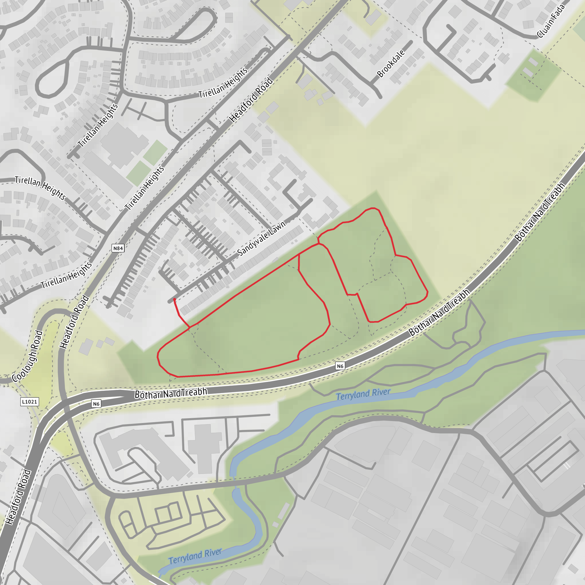Terryland Forest Park Blue Loop mobile static map