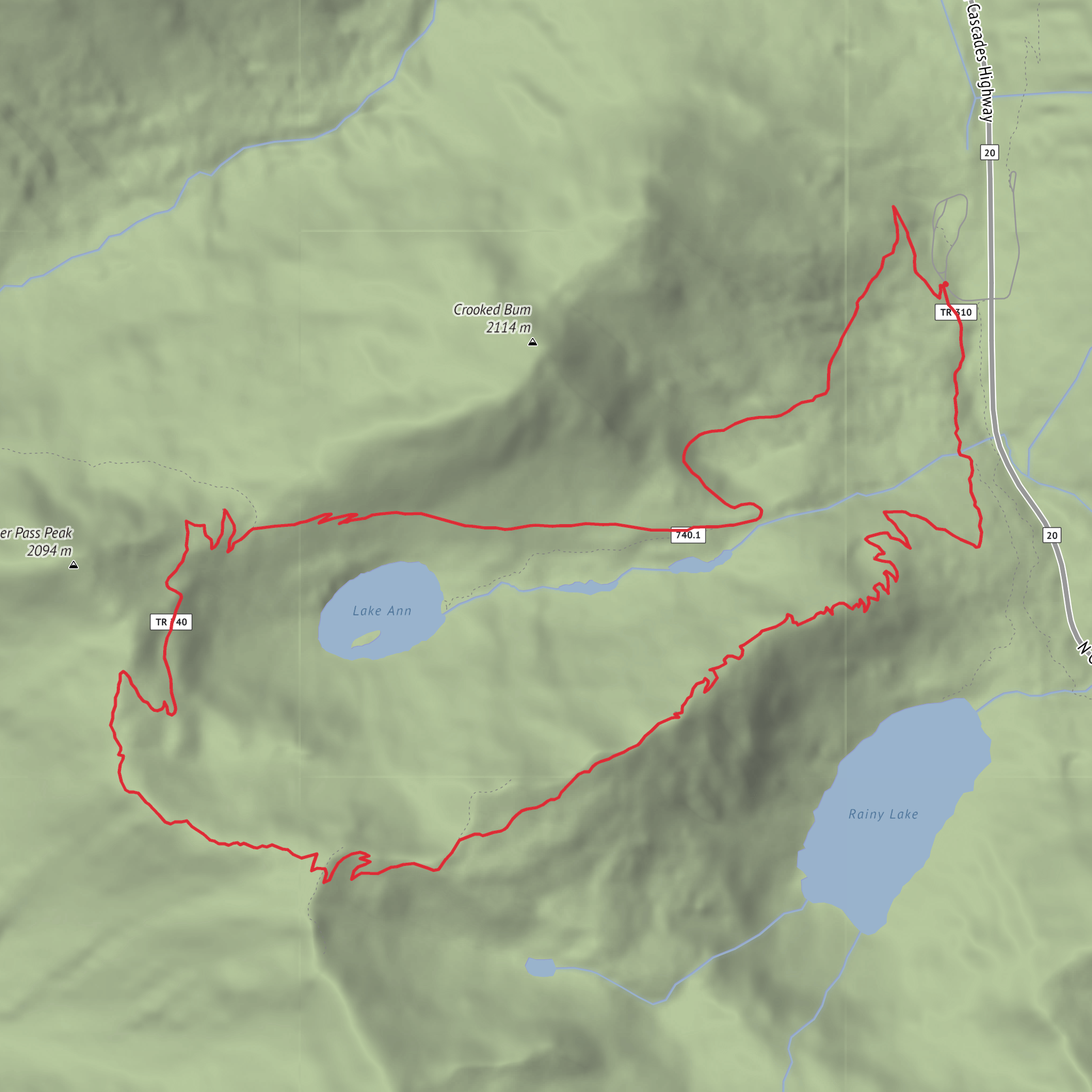Maple Pass Trail mobile static map
