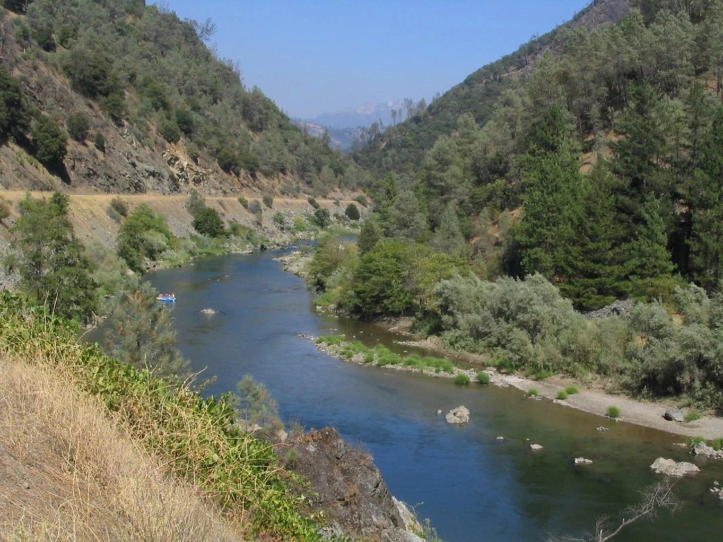 An image depicting the trail Burnt Ranch Falls Trail and its surrounding area.