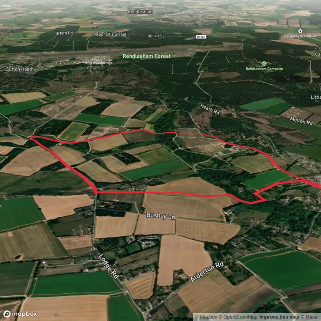 An image depicting the trail Suffolk, Essex Coast & Heaths National Landscape and its surrounding area.