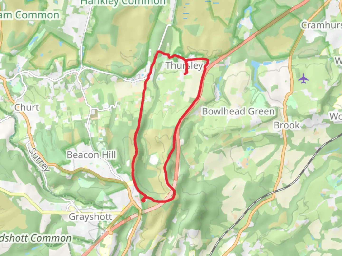 An image depicting the trail Hindhead Loop and its surrounding area.