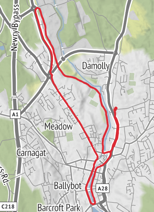 County Down Running mobile static map