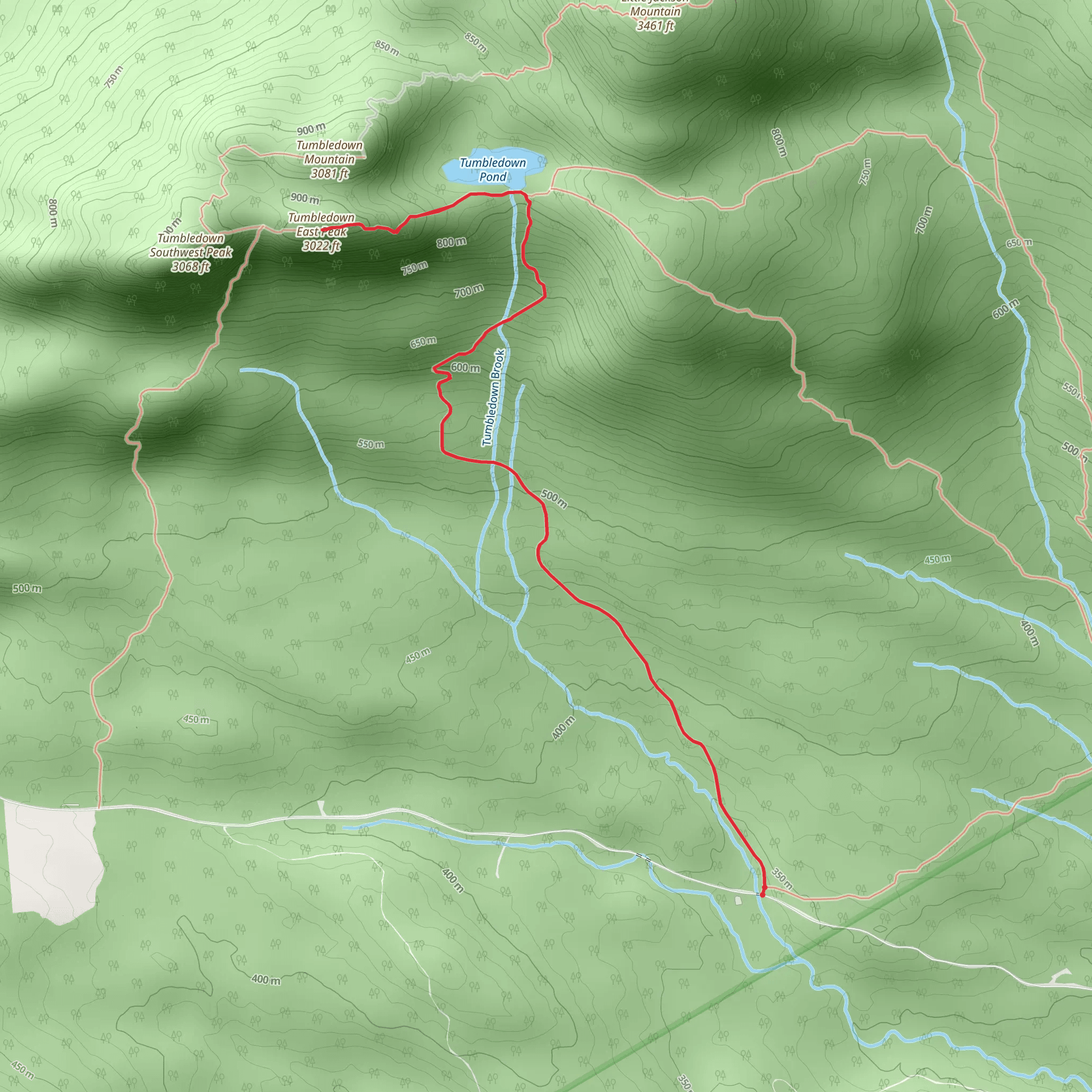 Tumbledown East Peak from Weld to Byron Road mobile static map