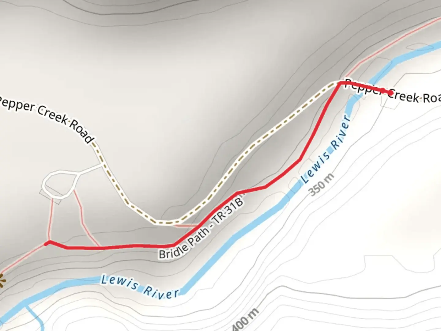 An image depicting the trail Bridle Path and its surrounding area.