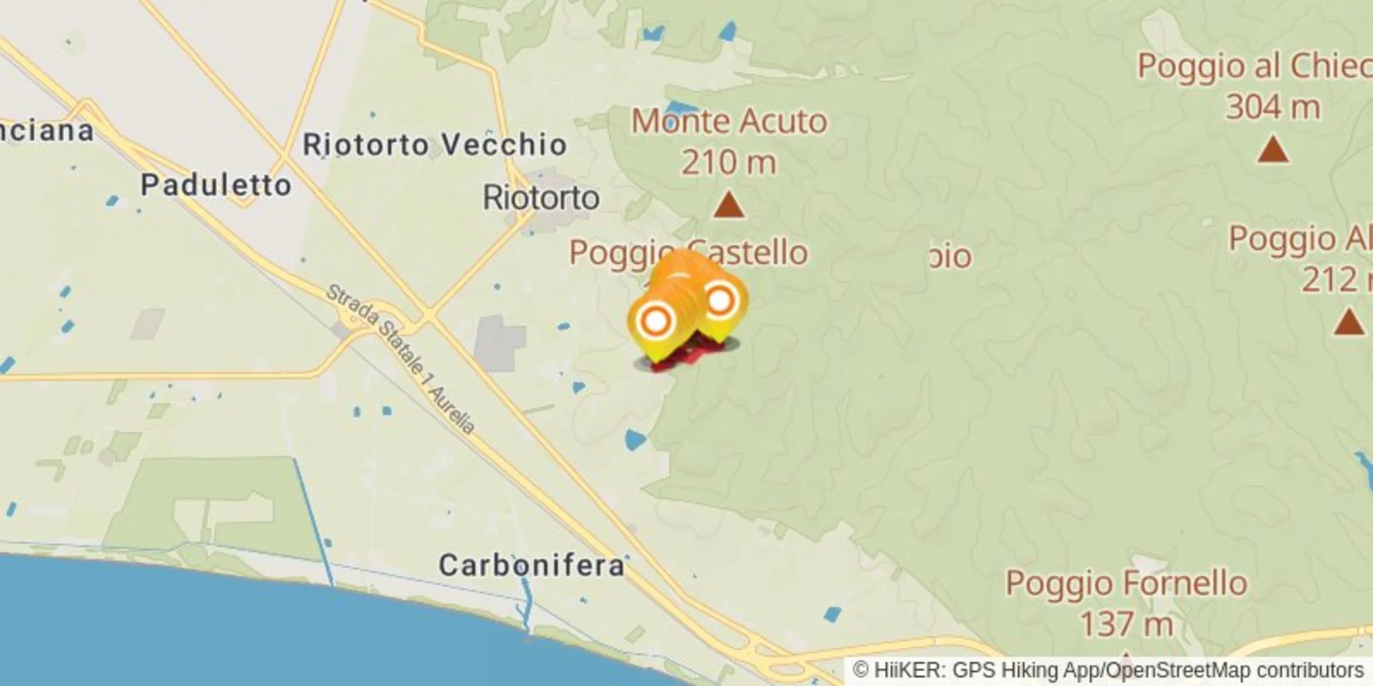 An image depicting the trail Castello di Vignale and its surrounding area.