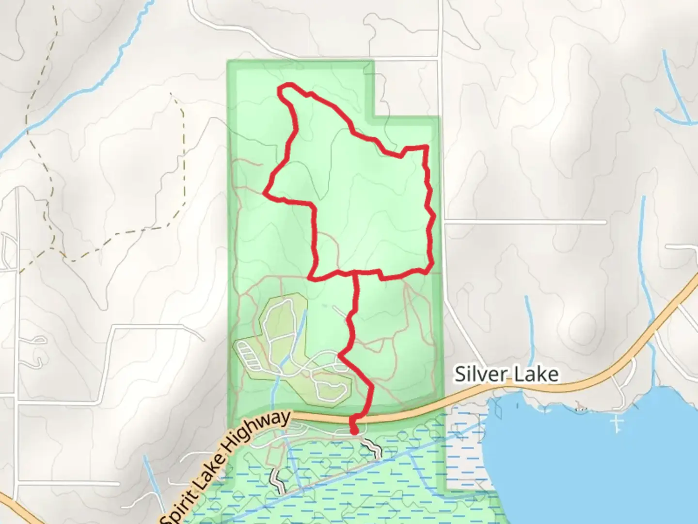 An image depicting the trail Seaquest State Park Loop - North and its surrounding area.
