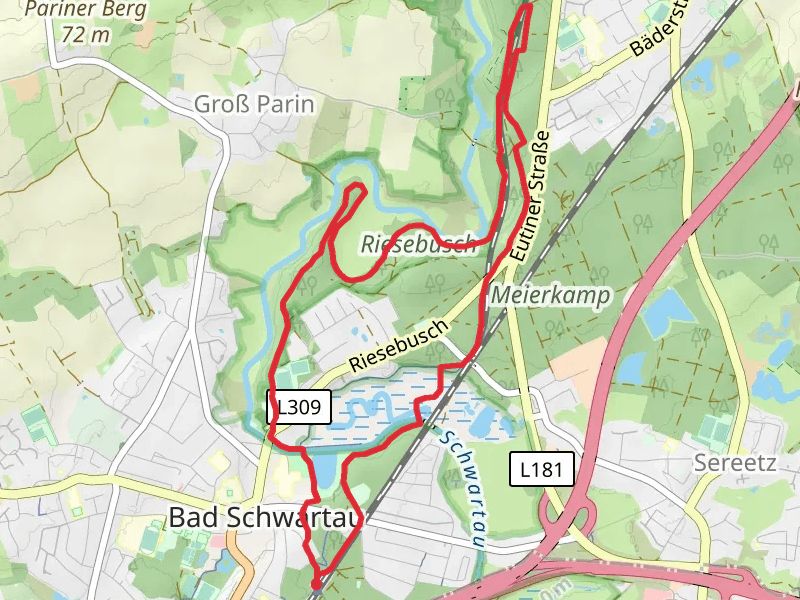 Kurparksee, Burg im Riesebusch and Monchkamp Loop