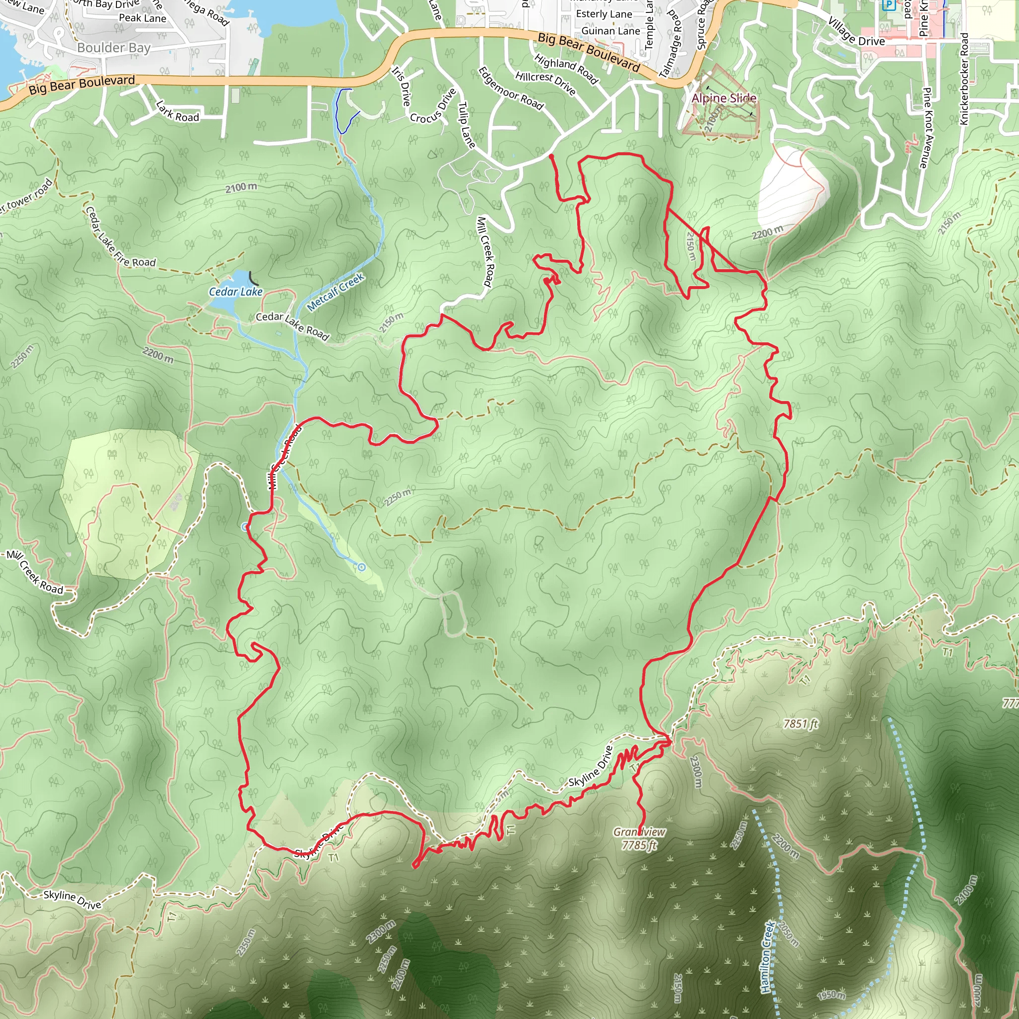 Trick or Treat and Skyline Loop Trail mobile static map