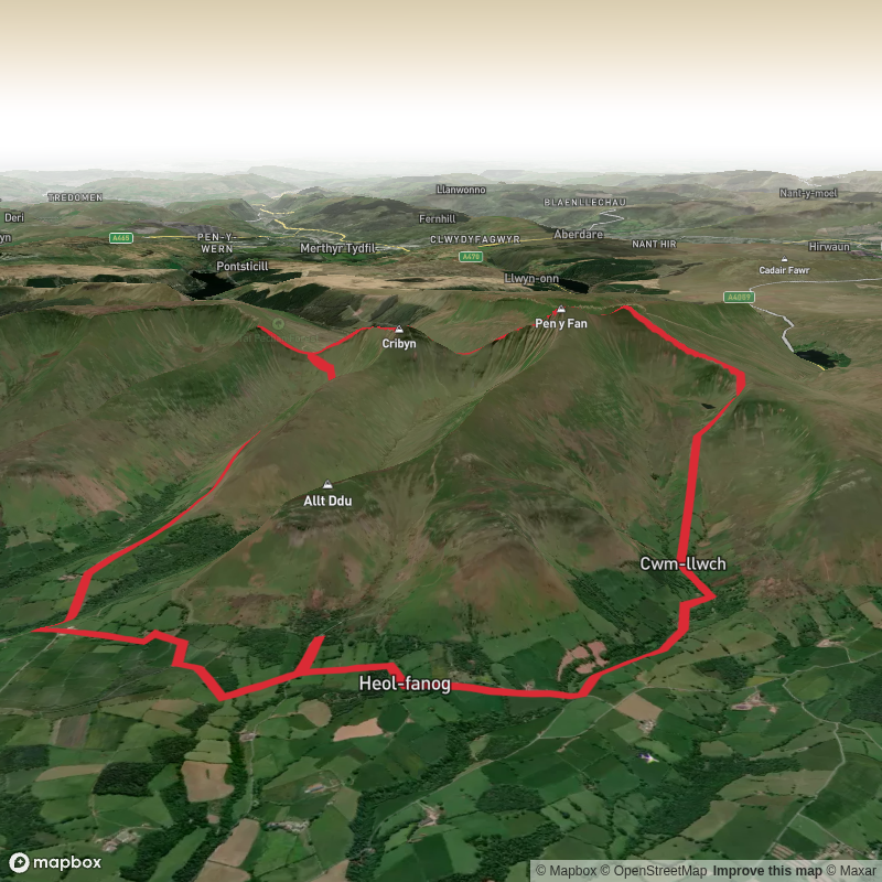 Highest Peaks of the Brecon Beacons from Cwmgwdi