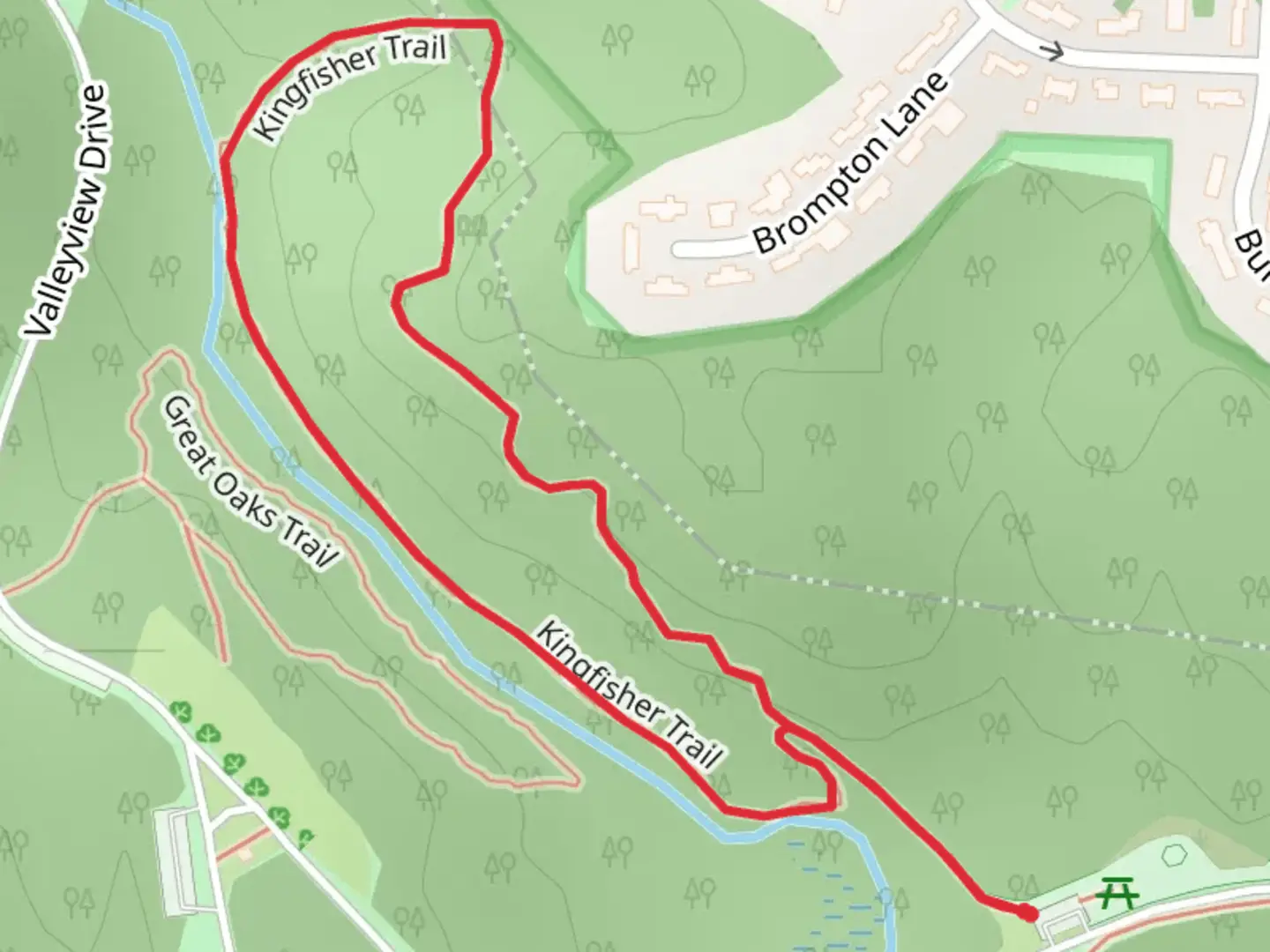 An image depicting the trail Kingfisher Loop Trail and its surrounding area.