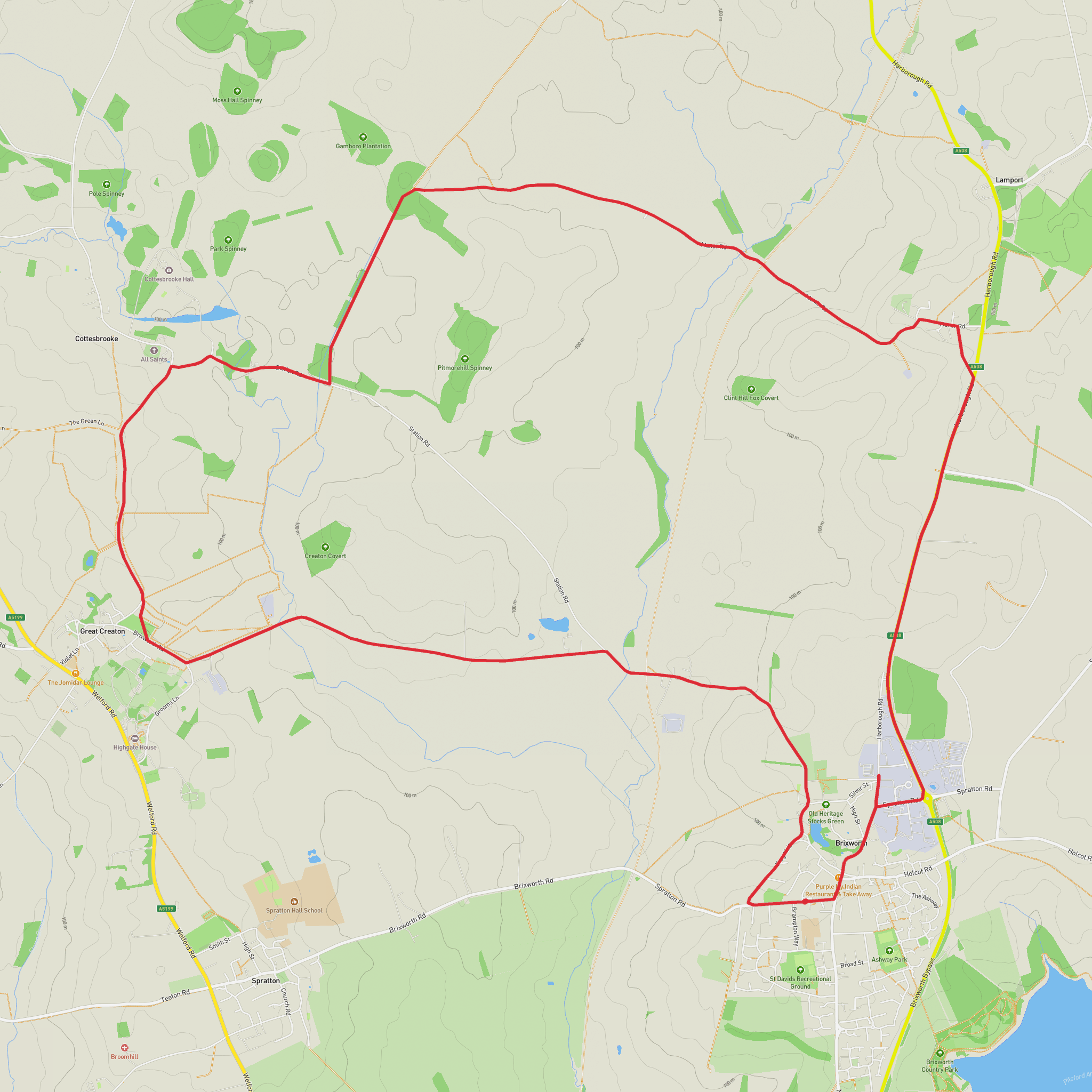 Brixworth, Hanging Houghton and Creaton mobile static map