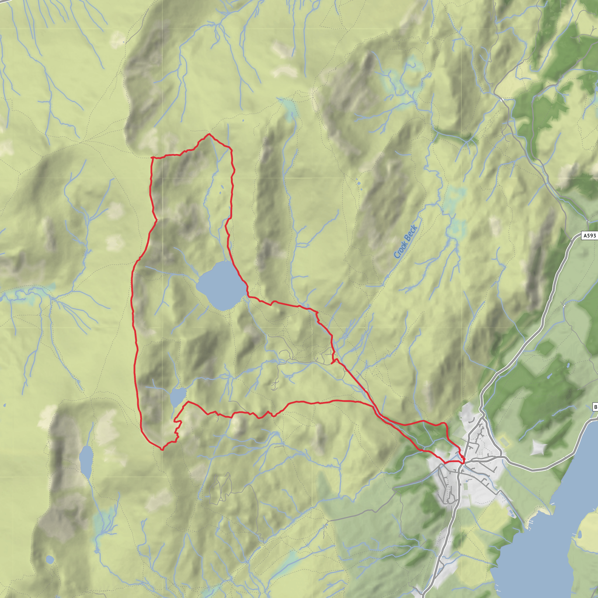 Paul's Coniston Walk via Coniston fells, lover's Water and Swirl How mobile static map