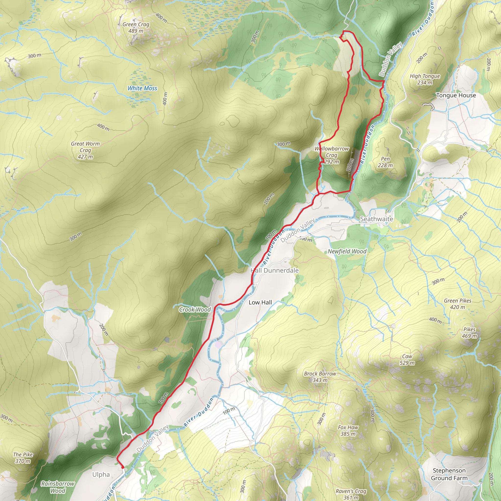 Mill Close, Low Wood and Rowantree How Loop mobile static map
