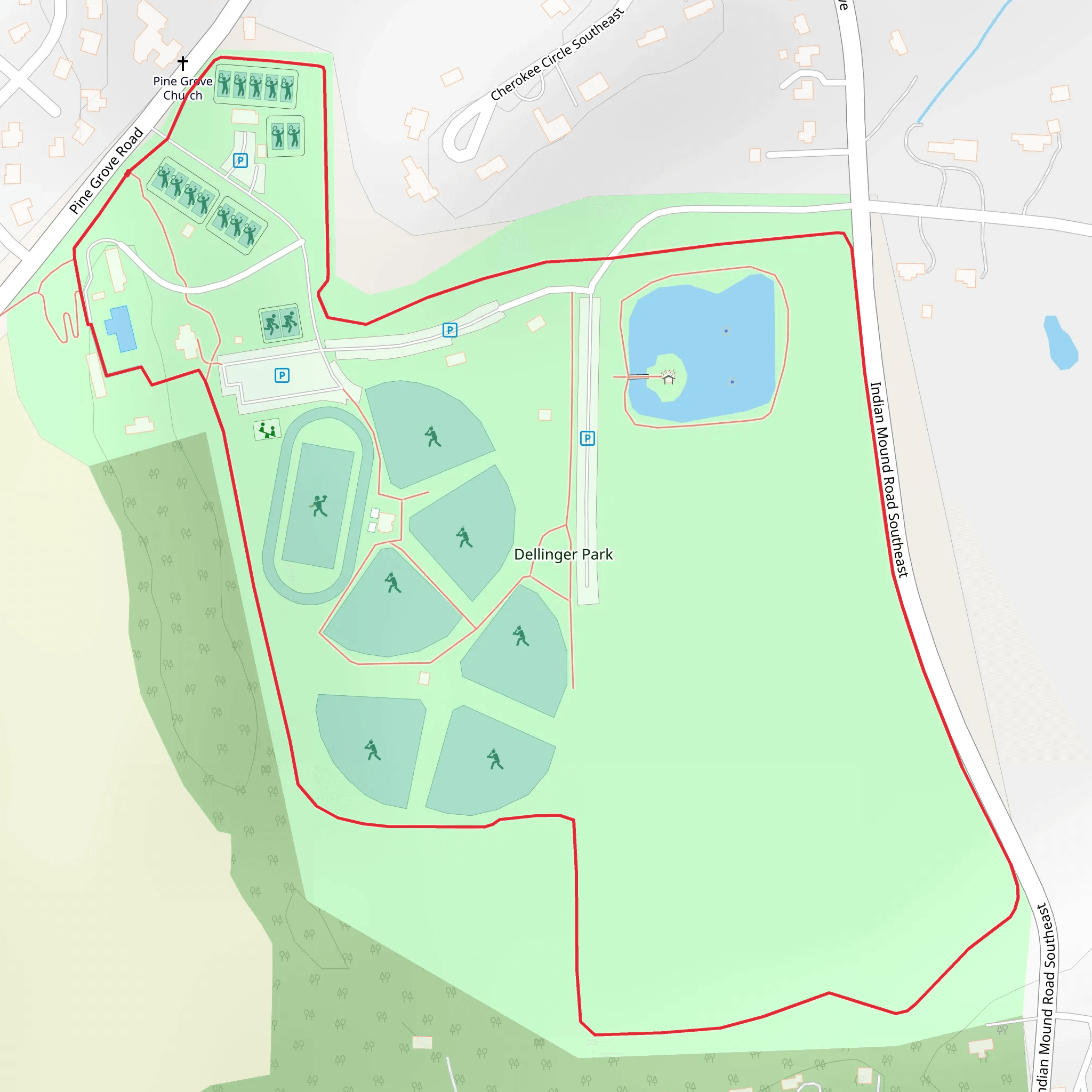 Dellinger Lake Loop mobile static map