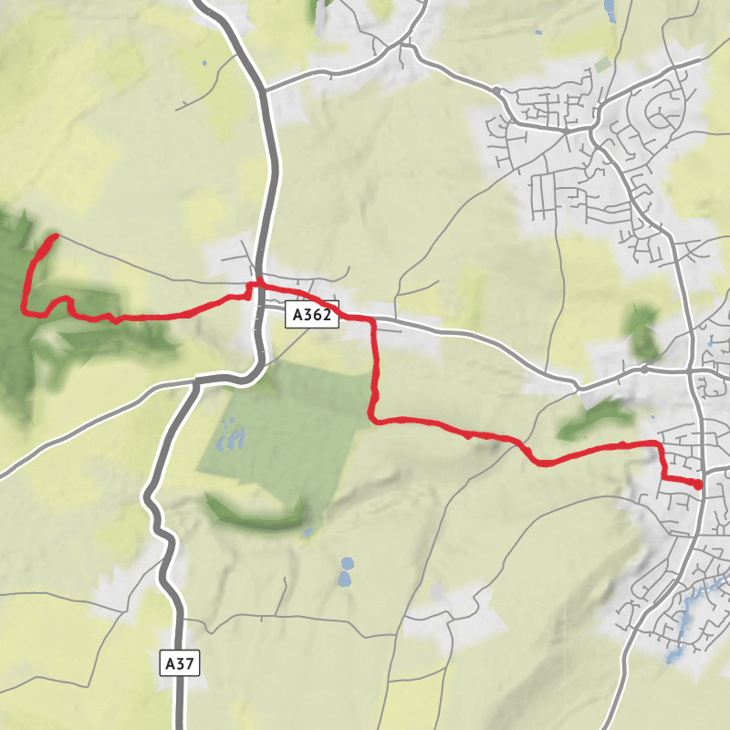 A map preview of the recording Chevron Woods Out and Back.