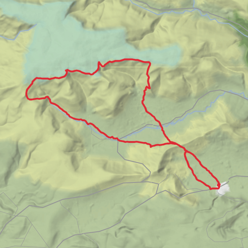 A map preview of the recording High Peak Hiking.