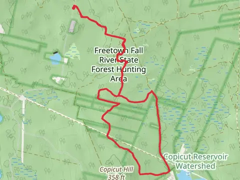 Copicut Hill in Freetown Fall River State Forest Hunting Area