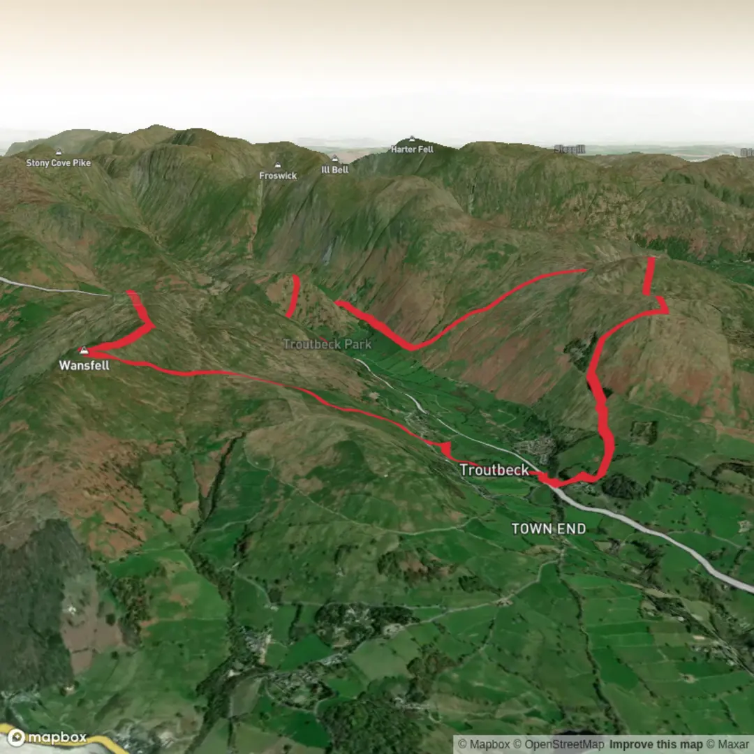 An image depicting the trail The Troutbeck Medley and its surrounding area.