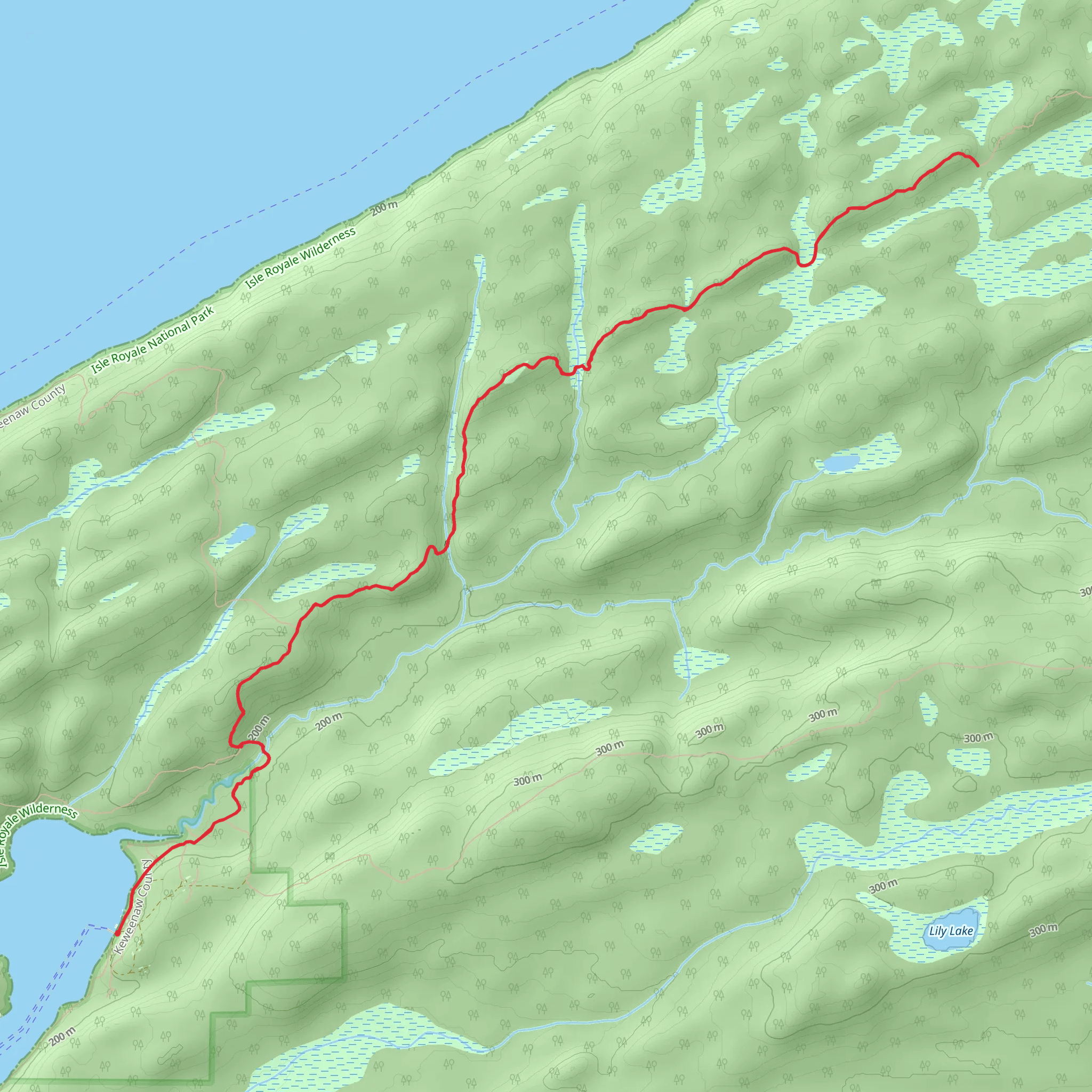Minong Ridge via Feldtmann Lake Trail mobile static map