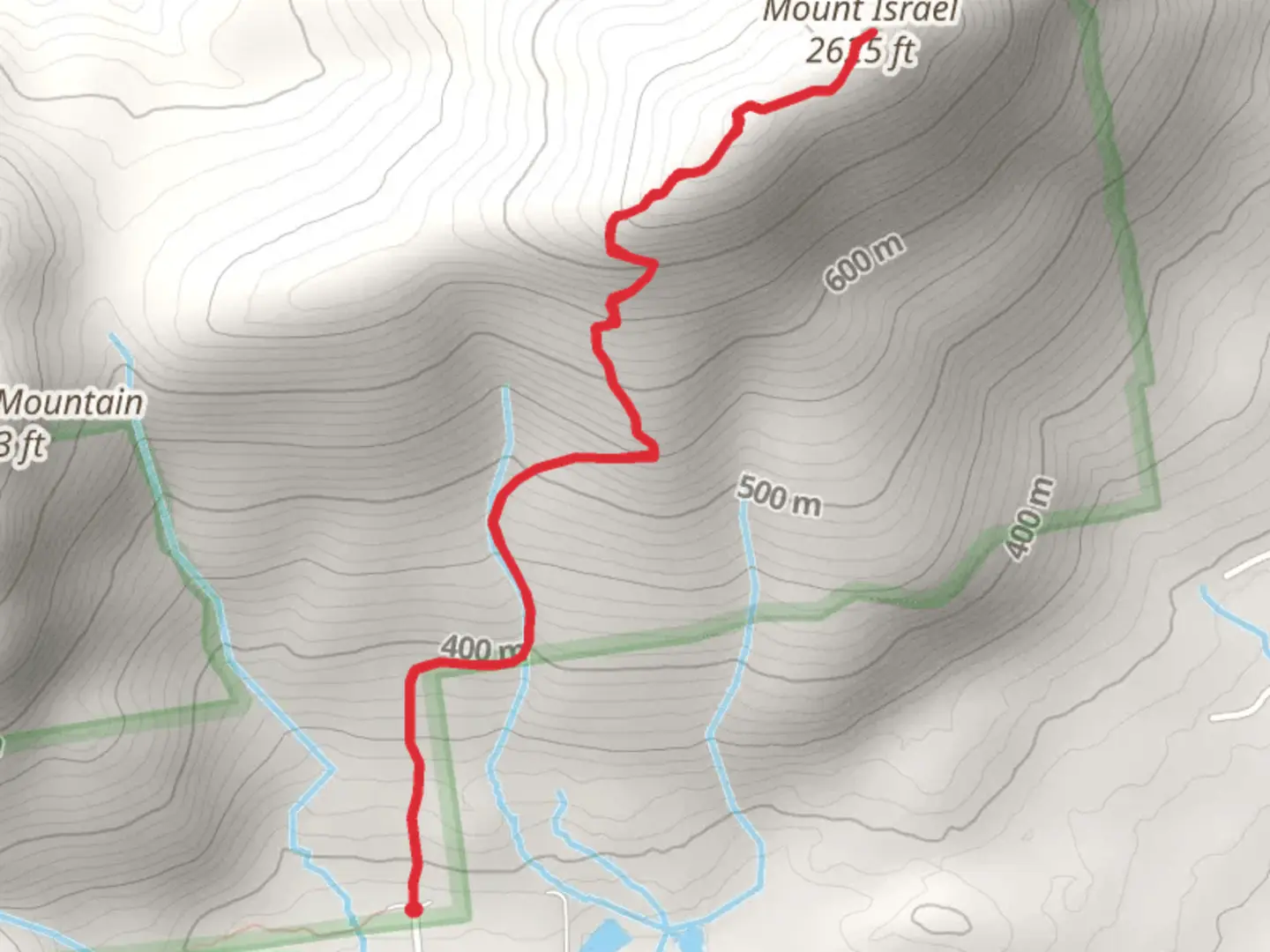 An image depicting the trail Mount Israel Trail and its surrounding area.