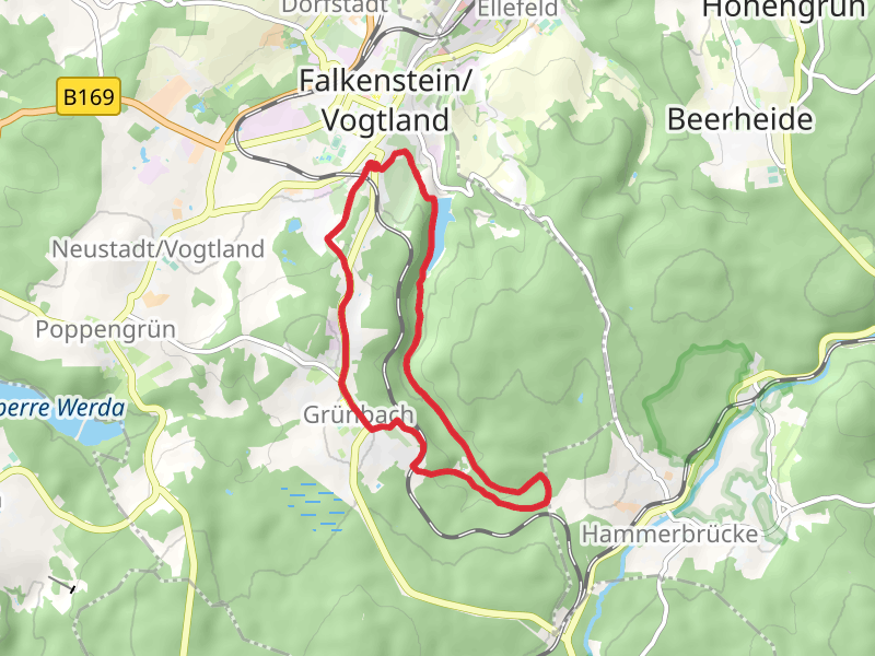 Talsperre Falkenstein via Gruene Markierung