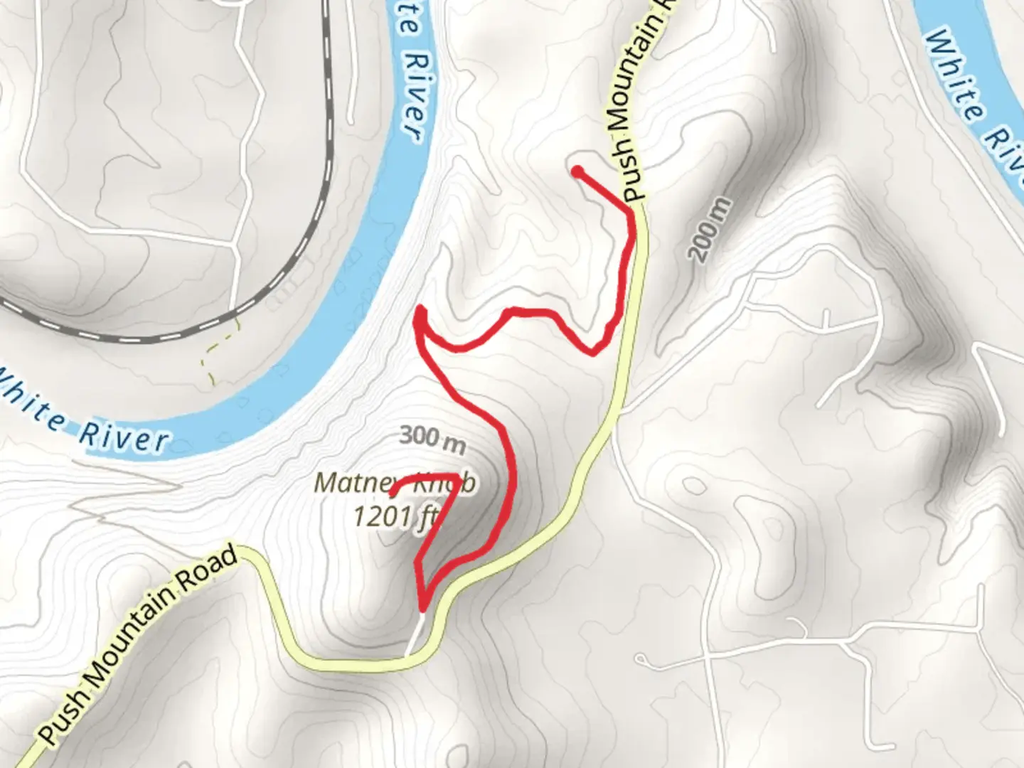 An image depicting the trail Matney Knob and its surrounding area.