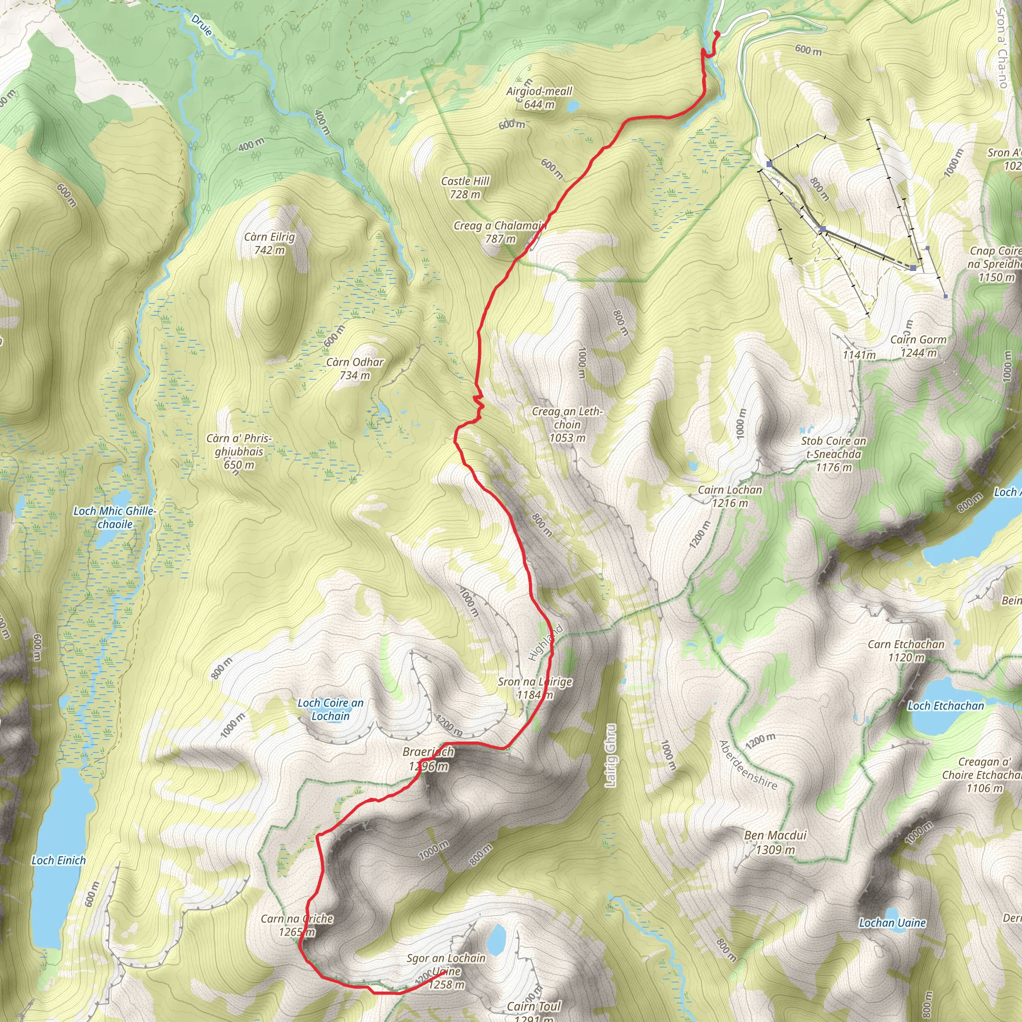 Sgòr an Lochain Uaine mobile static map