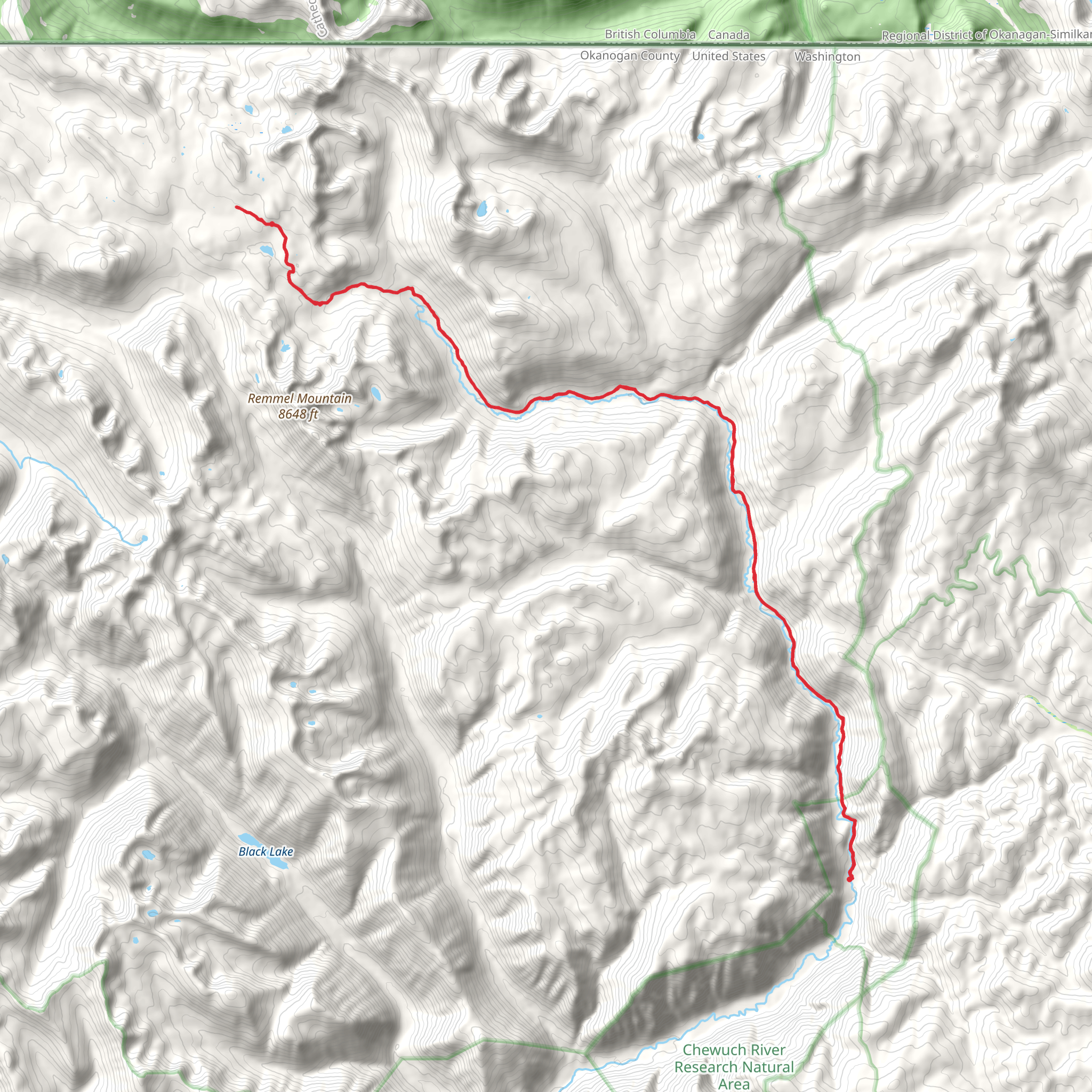 Chewuch Trail mobile static map