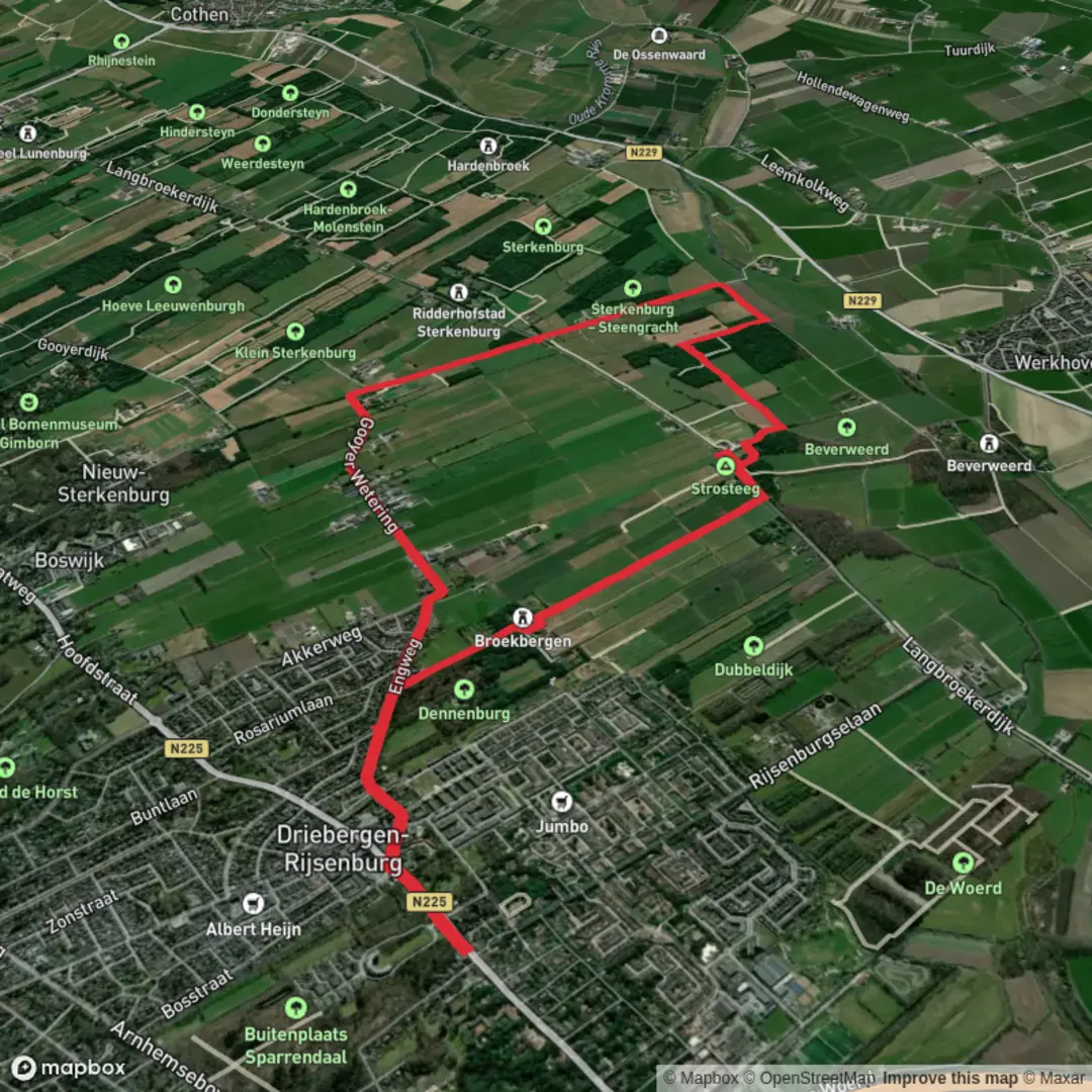 An image depicting the trail Aderwinkelpad Loop and its surrounding area.