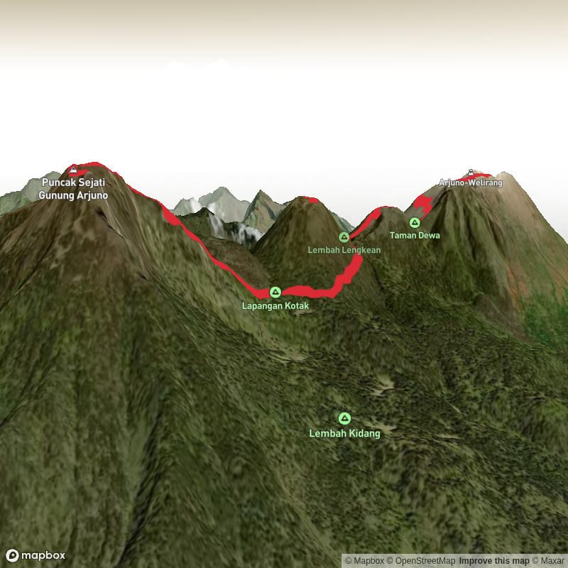 Gunung Arjuno, Gunung Welirang and Gunung Kembar Dua