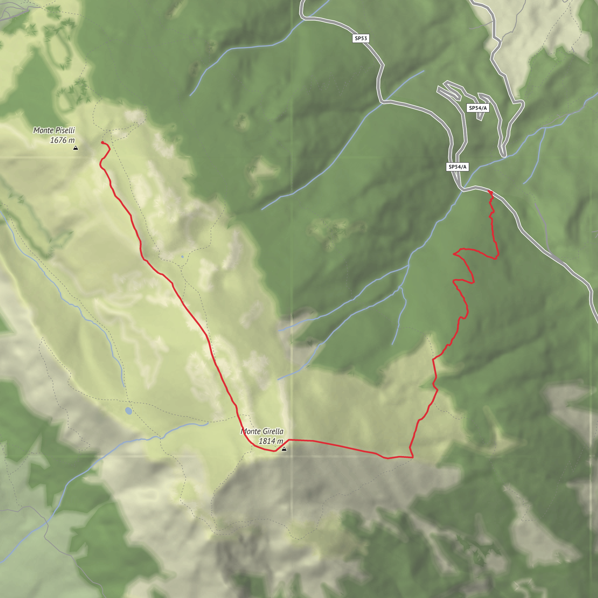 Monte Girella mobile static map