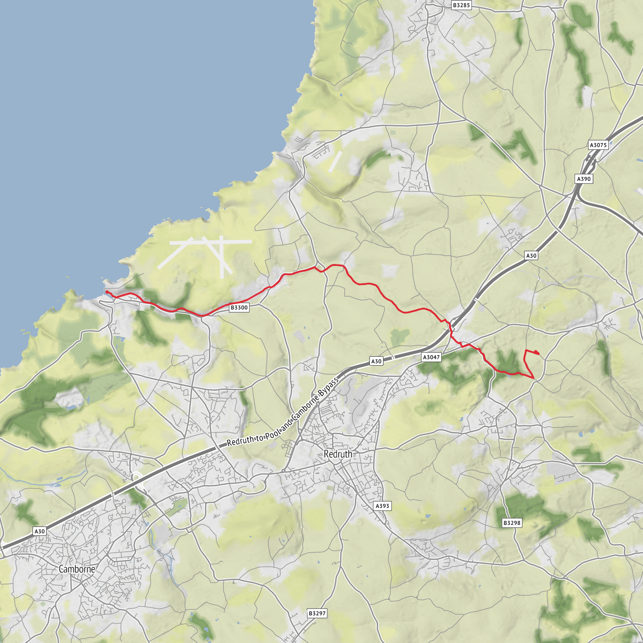 Cornwall - Chacewater Park to Cart Track mobile static map