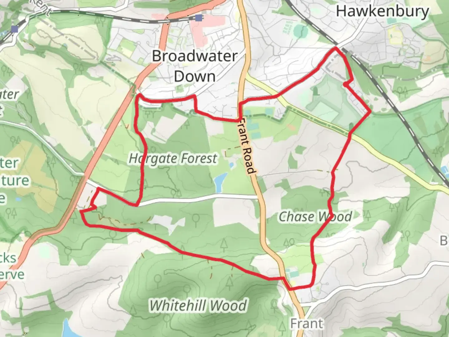 An image depicting the trail Frant North Loop and its surrounding area.