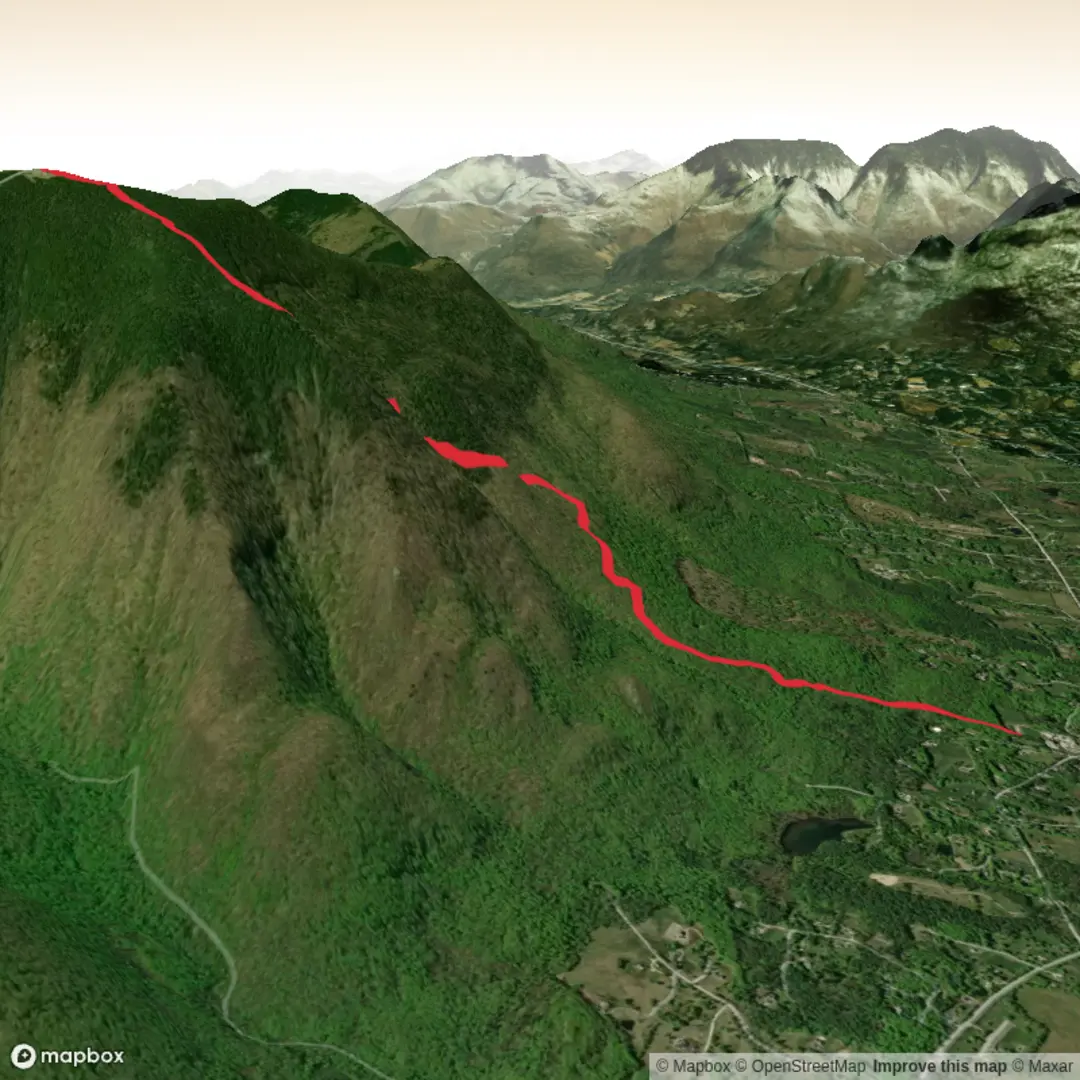 An image depicting the trail Equinox Mountain and its surrounding area.