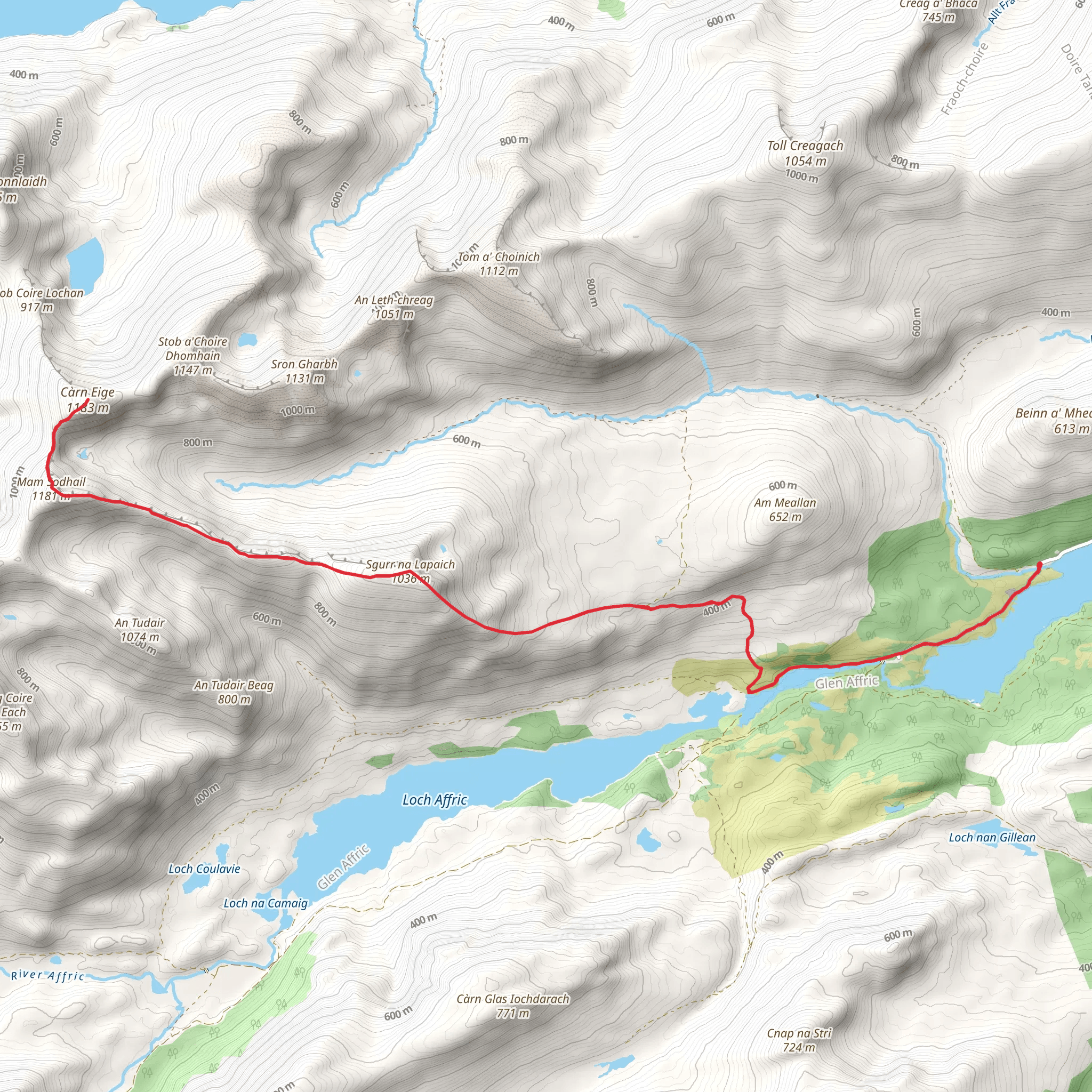 Càrn Eige via Sgurr Na Lapaich mobile static map