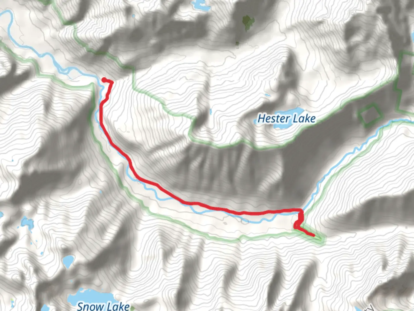 An image depicting the trail Dutch Miller Gap Trail and Goldmyer Hot Springs Trail and its surrounding area.
