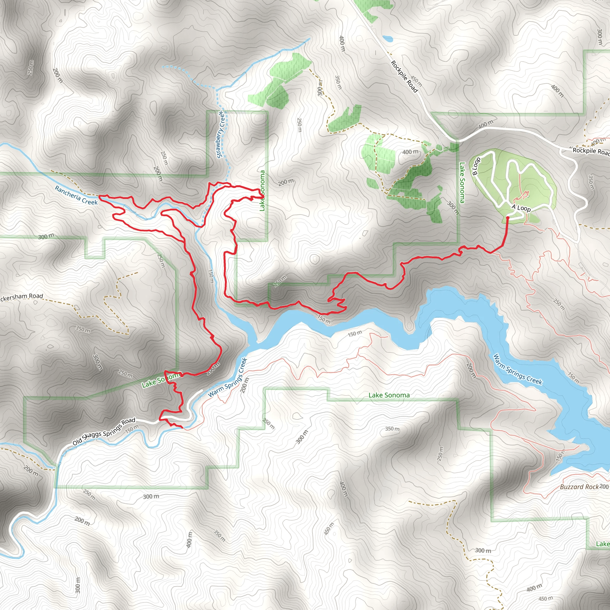 Rancheria Trail and Madrone Point Lower Trail mobile static map