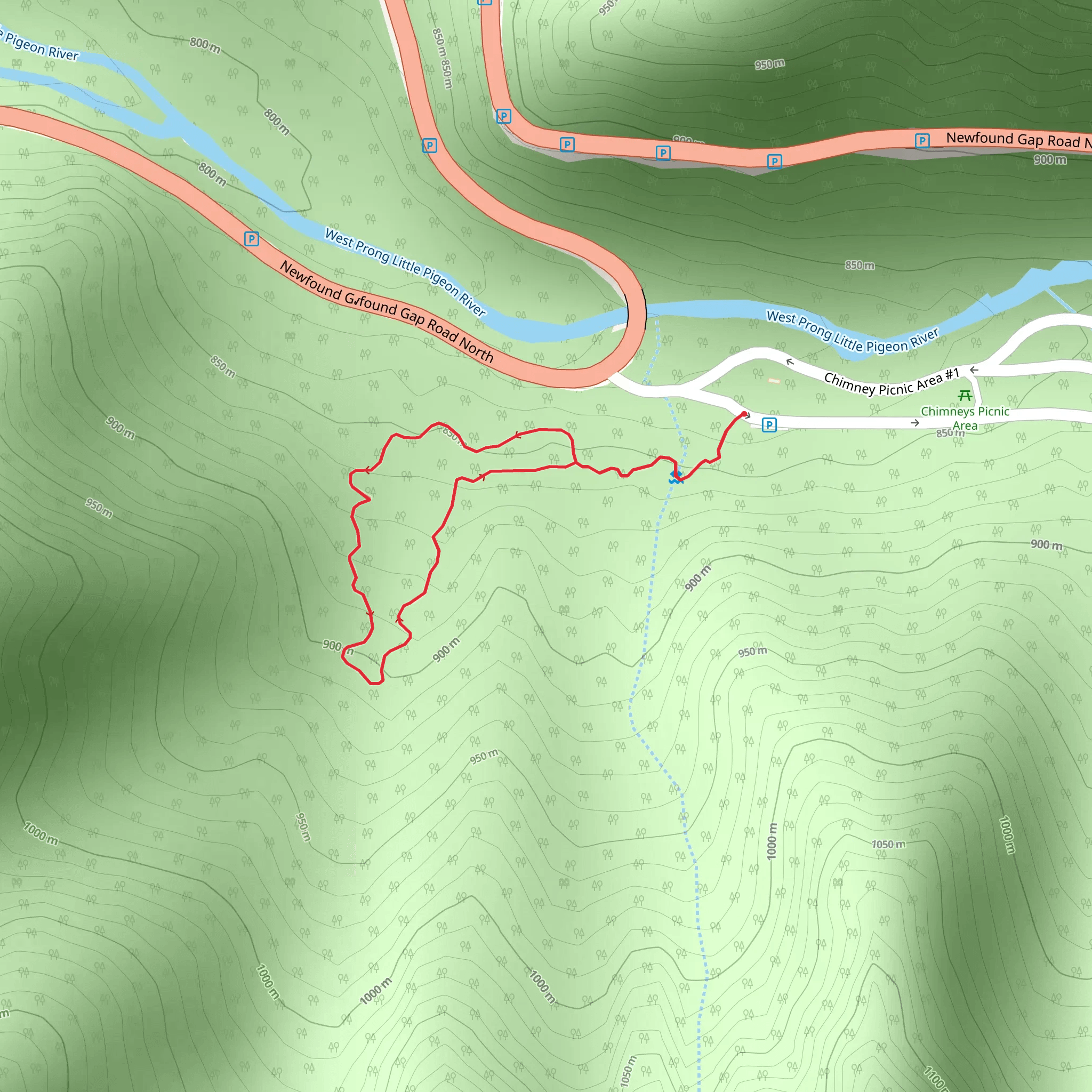 Cove Hardwood Nature Trail Loop mobile static map
