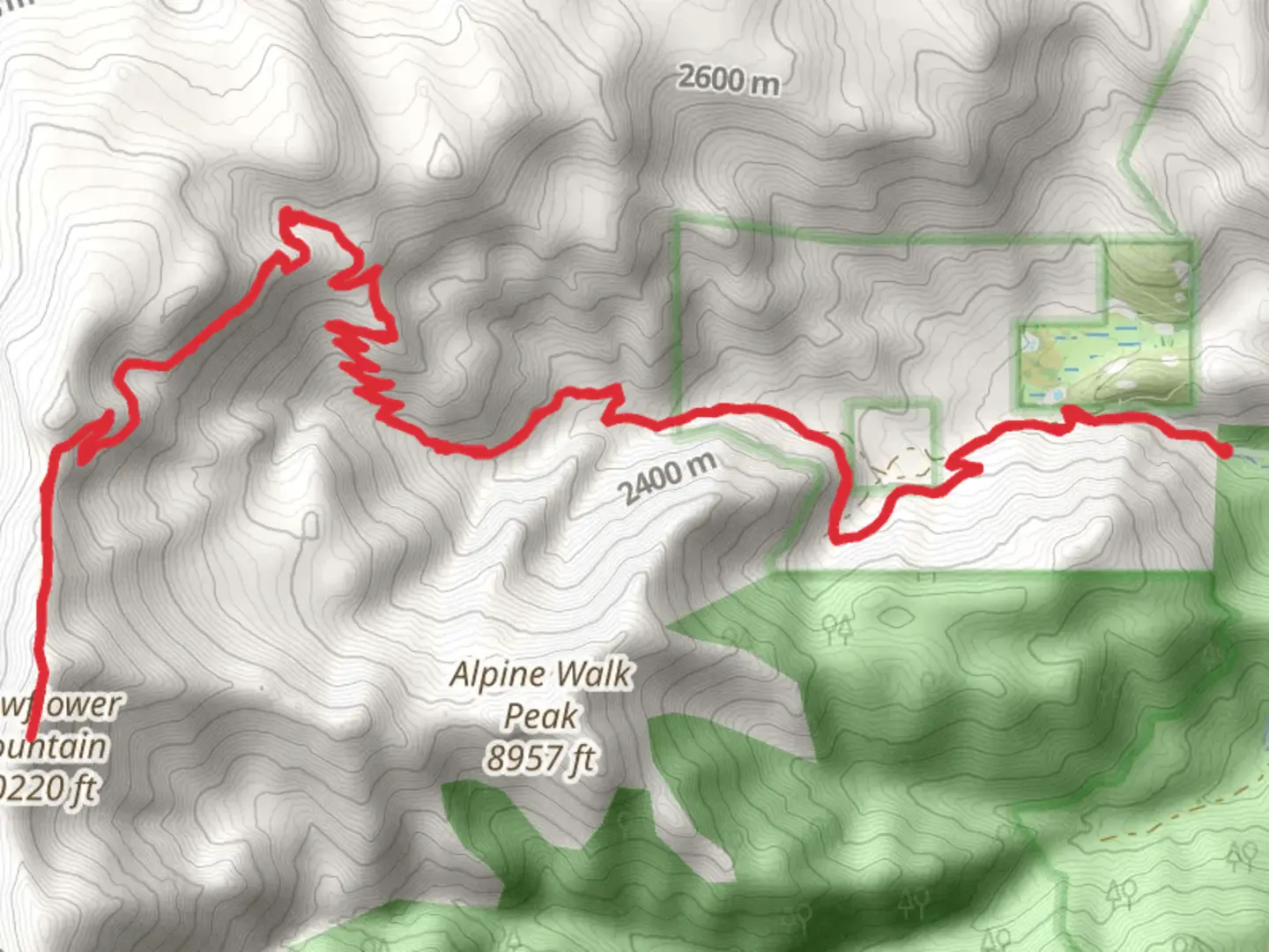 An image depicting the trail Sunflower Mountain via Thomas Creek and its surrounding area.