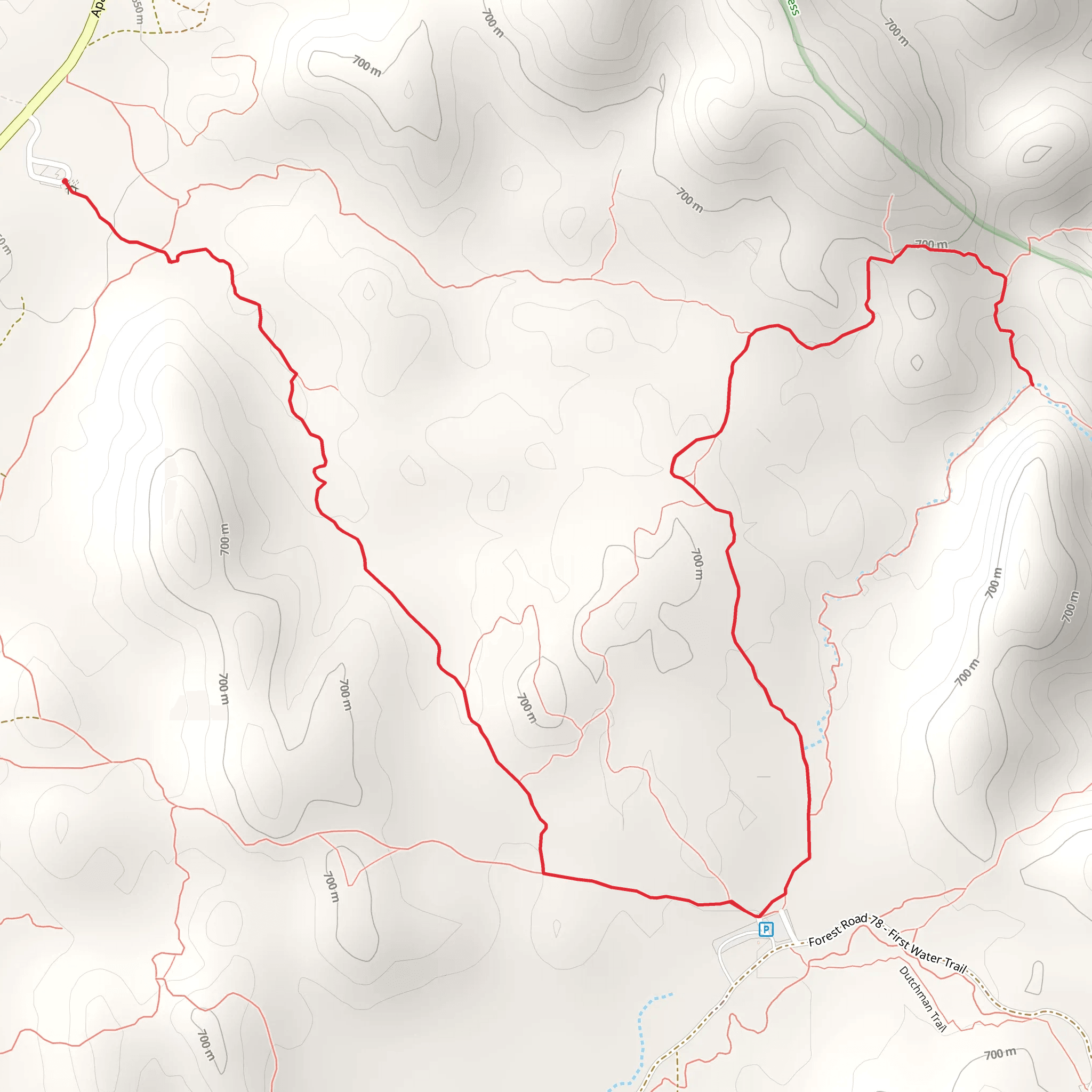 First Water Creek via Willow Springs Canyon mobile static map