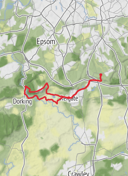 Tandridge Cycling mobile static map